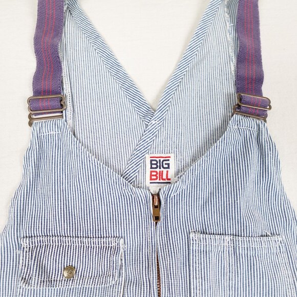 BIG BILL Hickory Stripe Overalls Men's 48 Reg Painter Railroad Bib - Picture 2 of 13